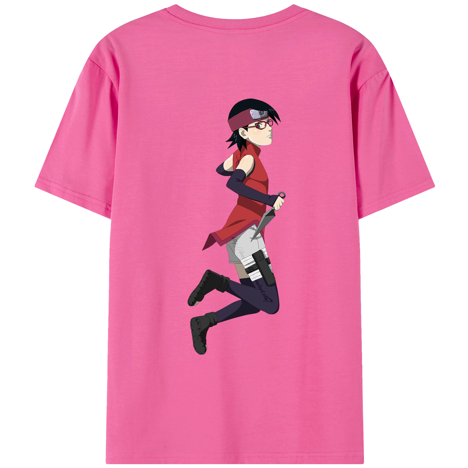（画像用） NARUTO -ナルト- うちは サラダ Uchiha Sarada レディース半袖Tシャツ(バックプリント)